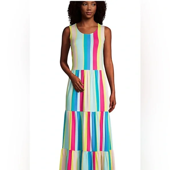 knee length dresses for ladies Tiered Maxi Dress – a rainbow in your cloud main image 0